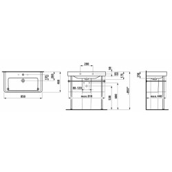 Nábytkové umyvadlo Laufen Pro S 85x46 cm otvor pro baterii uprostřed 1396.5.000.104.1