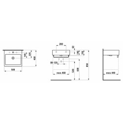 Umyvadlo Laufen Living City 50x46 cm otvor pro baterii uprostřed H8174310001041
