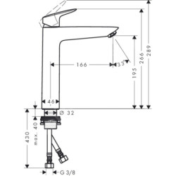 Umyvadlová baterie Hansgrohe Logis bez výpusti chrom 71091000