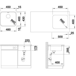 Dřez Blanco Supra 450-U nerez kartáčovaný 518203