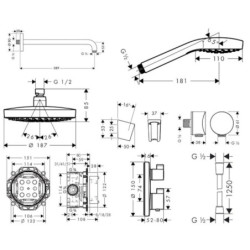 Sprchový systém Hansgrohe Ecostat včetně podomítkového tělesa chrom 27295000