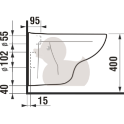 Wc závěsné Jika Lyra Plus zadní odpad H8233800000001