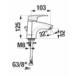 Umyvadlová baterie Jika Deep bez výpusti chrom H3111U10041191