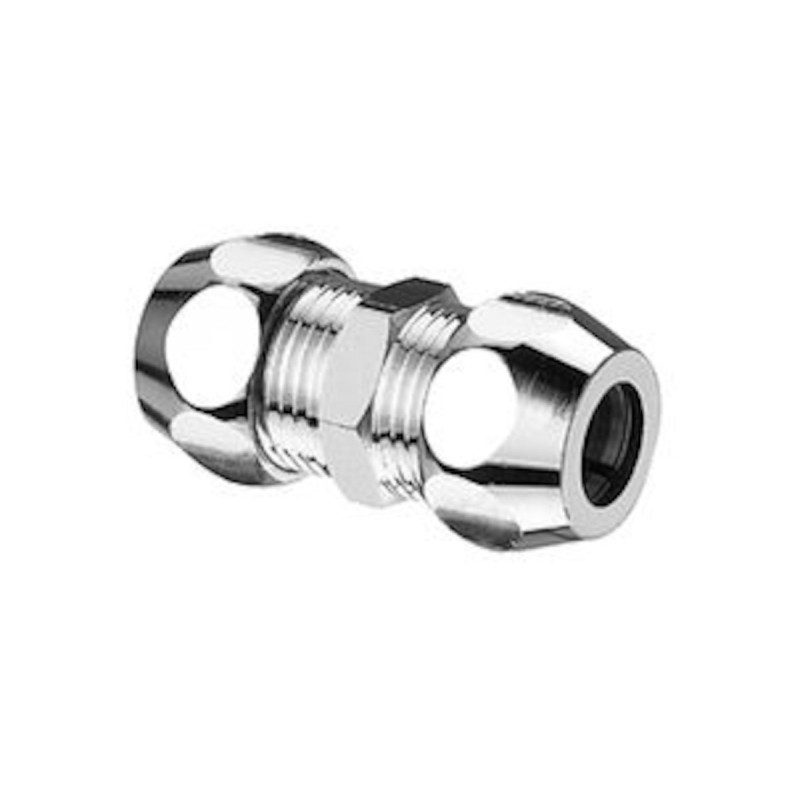 Schell Dvojité šroubení přímé 3/8" x 3/8" - 10 mm, chrom, 064370699, Schell Schell Dvojité šroubení přímé 3/8" x 3/8" - 10 mm, chrom, 064370699, Schell