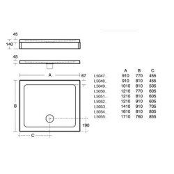 Sprchová vanička obdélníková Ideal Standard 91x81 cm litý mramor L504801