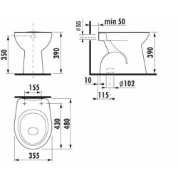 Wc stojící Jika Zeta spodní odpad H8223970000001