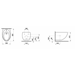 Bidet Laufen Alessi závěsný, vnější přívod H8309714003041