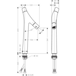 Umyvadlová baterie Hansgrohe Axor Starck Organic s neuzavíratelným vtokem chrom 12013000