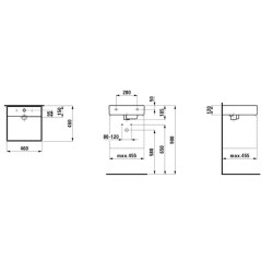 Umývátko Laufen Kartell By Laufen 46x46 cm otvor pro baterii, bez přepadu H8153310001111