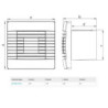 Haco ventilátor stěnový bílý s žaluzií AVPRO150S