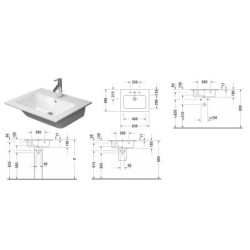 Umyvadlo Duravit Me By Starck 63x49 cm bez otvoru pro baterii 2336630060