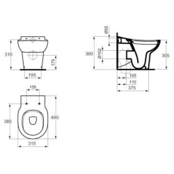 Wc stojící Ideal Standard Contour 21 vario odpad S312301