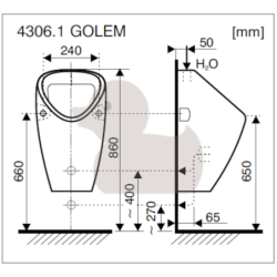 Pisoár závěsný Jika Golem zadní odpad H8430610000001