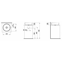 Umyvadlo na desku Laufen Kartell By Laufen 42x42 cm bez otvoru pro baterii, bez přepadu H8123310001121