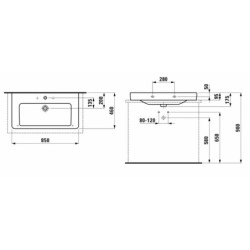 Umyvadlo Laufen Pro S 85x46 cm otvor pro baterii uprostřed H8169650001041