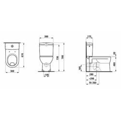 Wc kombi, pouze mísa Laufen Pro vario odpad H8249594000001