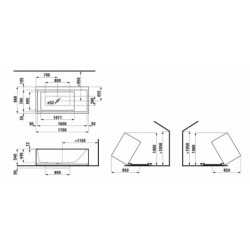 Volně stojící vana Laufen Kartell By Laufen 176x86 cm litý mramor H2243320006161