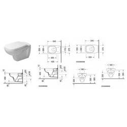 Wc závěsné Duravit D-Code zadní odpad 25350900002