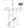 Vanová baterie Hansgrohe Axor Citterio M bez podomítkového tělesa chrom 34444000