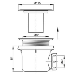 Roth Vaničkový sifon s nerezovou mřížkou bílá Ø90 mm 8100014