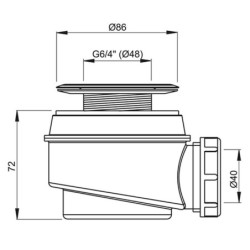 Roth Vaničkový sifon s nerezovou mřížkou bílá Ø50/60 mm 8100000