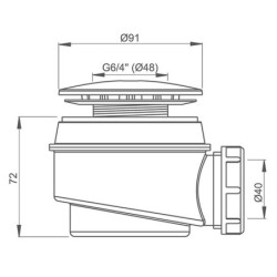 Roth Vaničkový sifon chrom plast bílá Ø50/60 mm 8100002