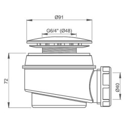 Roth Vaničkový sifon chrom plast bílá Ø50/60 mm 8100002