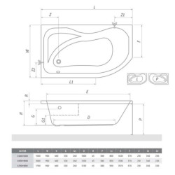 Asymetrická vana Roth Activa 160x90 cm akrylát levá 8430000