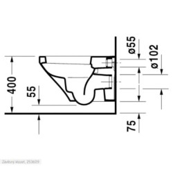 Wc závěsné Duravit Durastyle zadní odpad 2536092000