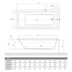 Obdélníková vana Roth Kubic Neo 180x80 cm akrylát levá i pravá 9340000
