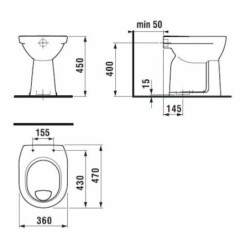 Wc stojící Jika Lyra Plus spodní odpad H8253870000001