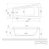 Asymetrická vana Roth Eva Side 150x80 cm akrylát levá 9780000