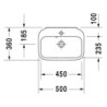 Umývátko Duravit Happy D.2 50x36 cm otvor pro baterii, s přetokem 0709500000