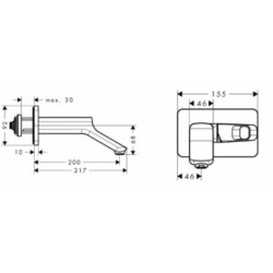 Umyvadlová baterie Hansgrohe Axor Urquiola bez podomítkového tělesa chrom 11026000