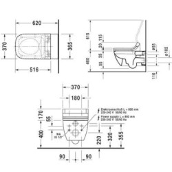 Wc závěsné Duravit Happy D.2 zadní odpad 2550590000