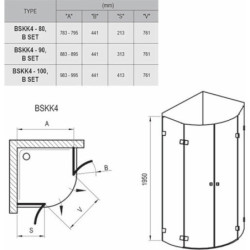 Ravak B SET BSRV4, BSKK4-100 chrom (obsahuje 2ks krátkého držáku) D01000A074