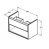 Koupelnová skříňka pod umyvadlo Ideal Standard Connect Air 80x44x51,7 cm hnědá mat/bílá mat E0827VY