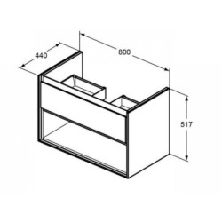 Koupelnová skříňka pod umyvadlo Ideal Standard Connect Air 80x44x51,7 cm bílá lesk/bílá mat E0827B2