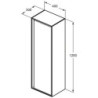 Koupelnová skříňka vysoká Ideal Standard Connect Air 40x30x120 cm světle šedá lesk/bílá mat E0834EQ