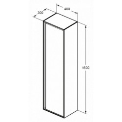 Koupelnová skříňka vysoká Ideal Standard Connect Air 40x30x160 cm světle šedá lesk/bílá mat E0832EQ