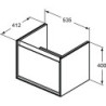 Koupelnová skříňka pod umyvadlo Ideal Standard Connect Air 53x40,9x40 cm světle šedá lesk/bílá mat E0846EQ