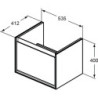 Koupelnová skříňka pod umyvadlo Ideal Standard Connect Air 53x40,9x40 cm bílá lesk/světle šedá mat E0846KN