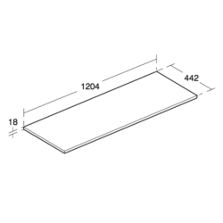 Deska pod umyvadlo Ideal Standard Connect Air 120,4x44,2x1,8 cm hnědá mat/bílá mat E0852VY