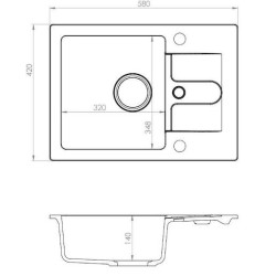 Dřez Optima Pablo béžová PABLO1055 , 1133437
