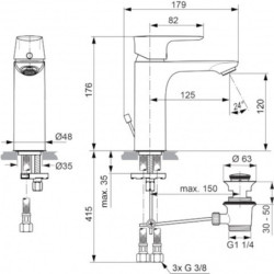 Umyvadlová baterie Ideal Standard Connect Air s vtokem chrom A7054AA