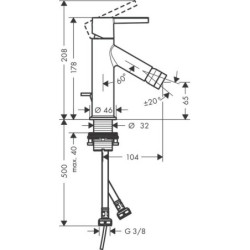 Bidetová baterie Hansgrohe Axor Starck s výpustí chrom 10214000