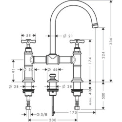 Umyvadlová baterie Hansgrohe Axor Montreux s výpustí chrom 16510000