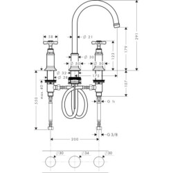Umyvadlová baterie Hansgrohe Axor Montreux s výpustí kartáčovaný nikl 16513820