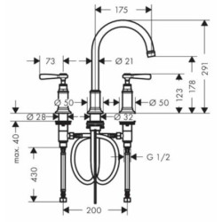 Umyvadlová baterie Hansgrohe Axor Montreux s výpustí kartáčovaný nikl 16514820