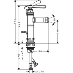 Bidetová baterie Hansgrohe Axor Montreux s výpustí kartáčovaný nikl 16526820